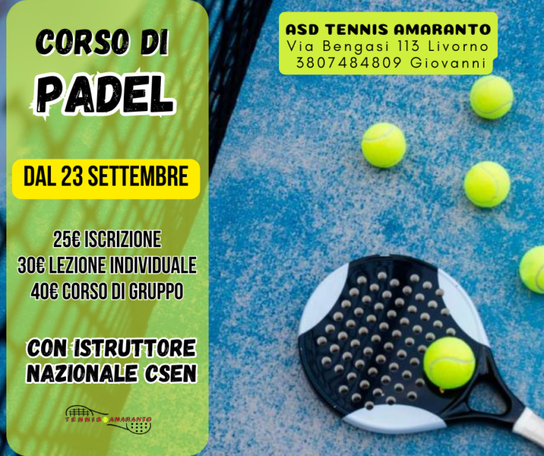 corso padel livorno