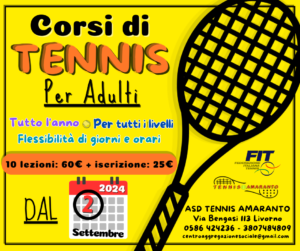 corso tennis adulti livorno